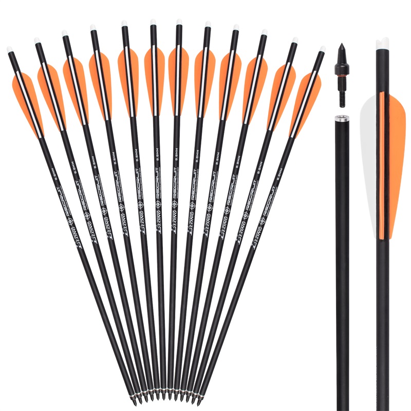 Elong Outdoor 119668 Od8.8mm Rollfiberglass Bolts TPU Streamline Vanes Arrows Archery Crossbow Bolts