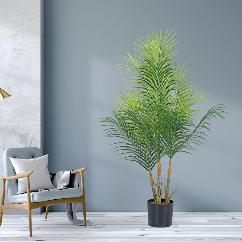 Varm Försäljning Fake Gröna Växter Plast Konstgjorda Palm Träd Konstgjorda Växter Phoenix Palm med kruka för heminredning