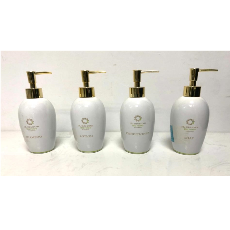 Klassisk keramisk flytande tvål lotion shampoo dispenser badrum tillbehör
