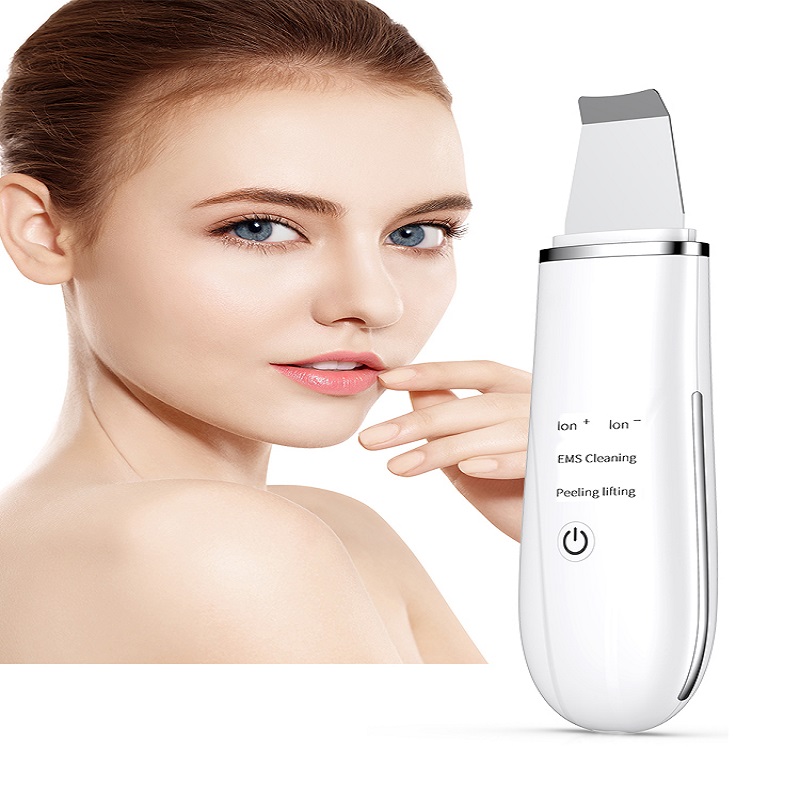 Djupa rengöring exfoliatorer Hudföryngring ansikte Lyft Facial Ultrasonic Skin Scrubber