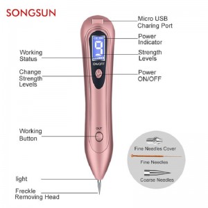 Acne Freckle Skin Tag Tatoo Device Sweep Spot Ta bort Pen Plasma Laser Mole Remover Beauty Removal Pen