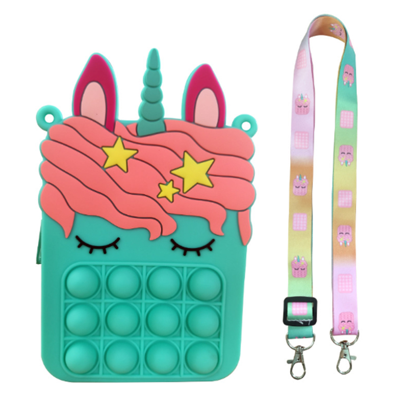 Popväska födelsedagspresent till barn, fidget handväska leksaker bubbla lindra stress handväskor