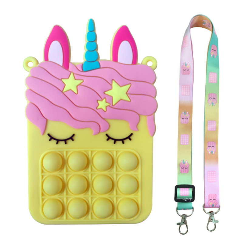 Popväska födelsedagspresent till barn, fidget handväska leksaker bubbla lindra stress handväskor