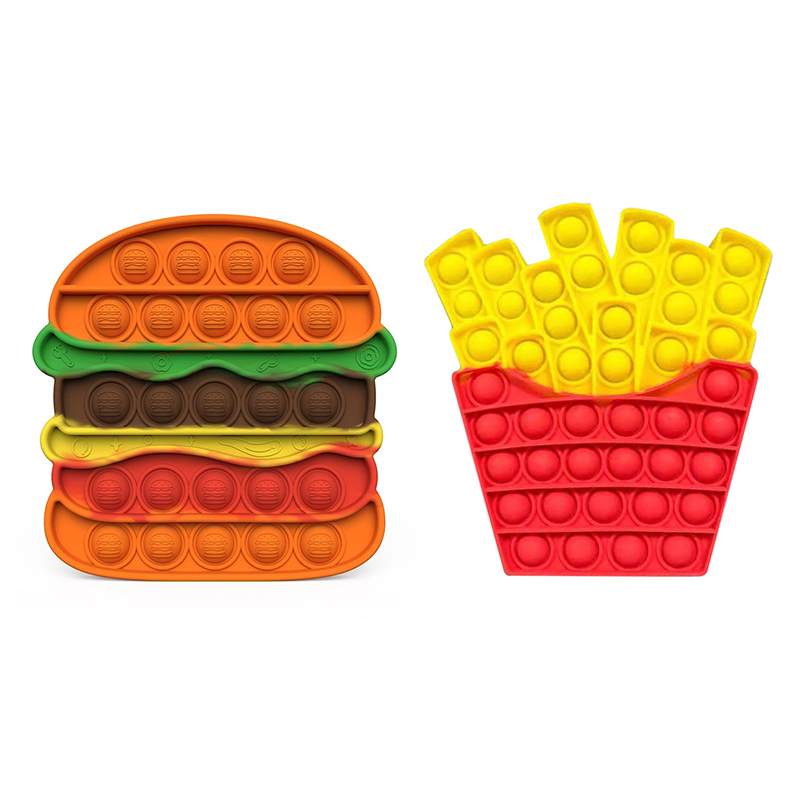 Silicone Push Bubble Hamburger Fidget Toy, Autism Special behov Stress Reliever Antistress Fidget Leksaker