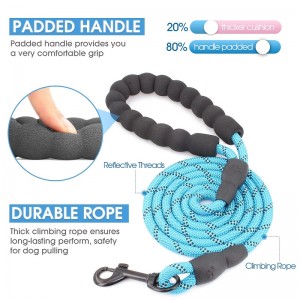 Amazon Hot Sale Heavy Duty Strong Climbing Nylon Rope Reflective Dog Leash Pet Lead