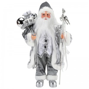 45 ~ 62cm Julstående Santa Claus prydnad dekoration figurinsamling tyg semesterfestival xmas plysch objekt