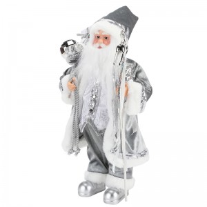 45 ~ 62cm Julstående Santa Claus prydnad dekoration figurinsamling tyg semesterfestival xmas plysch objekt