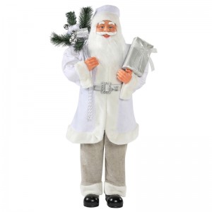 30 ~ 110cm jul vit stående Santa Claus presentväska prydnad dekoration festival semester figurinsamling traditionell xmas