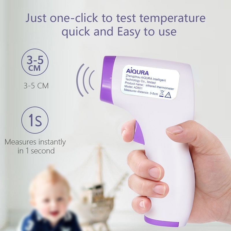 CE godkänd medicinsk klinisk feber Hushållshuvud Non kontakt temperatur panna digital infraröd kroppstermometer
