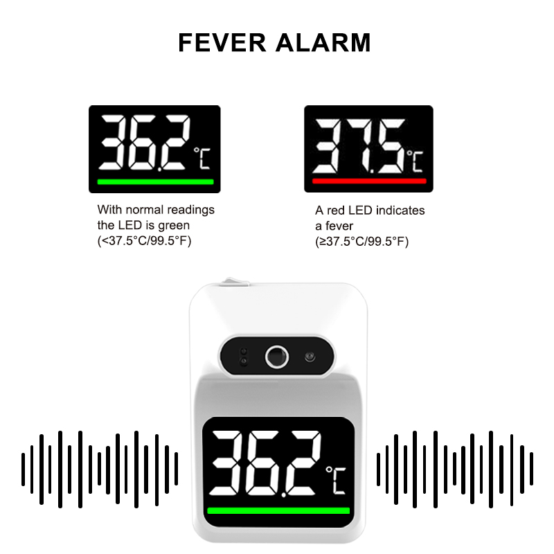 Non Contact Body Thermometer Infraröd väggmonterad termometer med larm