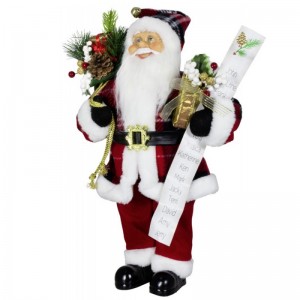 80 cm Juldekoration Santa Claus Presentväska Namnlista Pine Cone Ornament Xmas Toy för Home Navidad Holiday Party Display