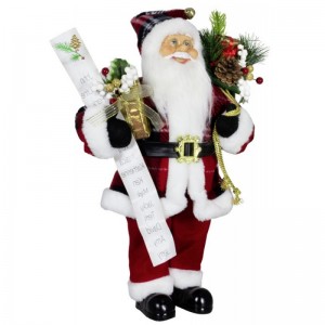 80 cm Juldekoration Santa Claus Presentväska Namnlista Pine Cone Ornament Xmas Toy för Home Navidad Holiday Party Display