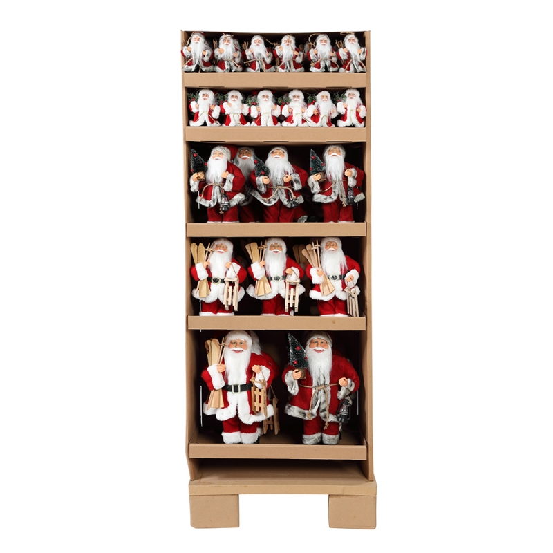 Display Stand Jul Stående Santa Claus Ornament Dekoration Festival Holiday Figurinsamling Traditionell Xmas