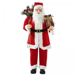 30 ~ 110cm Julstående Santa Claus med presentväska prydnadsdekoration Traditionell figurinsamling xmas serie