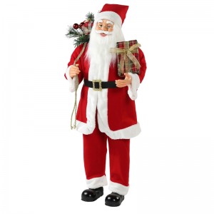 30 ~ 110cm Julstående Santa Claus med presentväska prydnadsdekoration Traditionell figurinsamling xmas serie