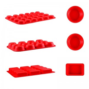 Runda rektangulära silikonmuffin Panformar, bakförbindelser