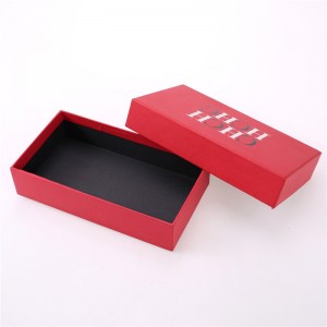 Röd papperslåda med lock