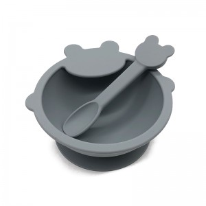 Matkvalitet Silikon Barnskålar med sug, matningssatser för barn