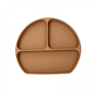 Silikonfördelade tallrikar för inflytande, baby toddlerplatta, BPA gratis