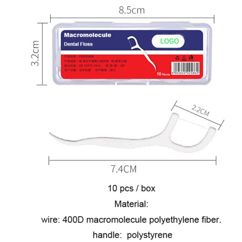 10 st Portable Dental Floss för vuxna Hem Använd högkvalitativ Eco Dental Floss