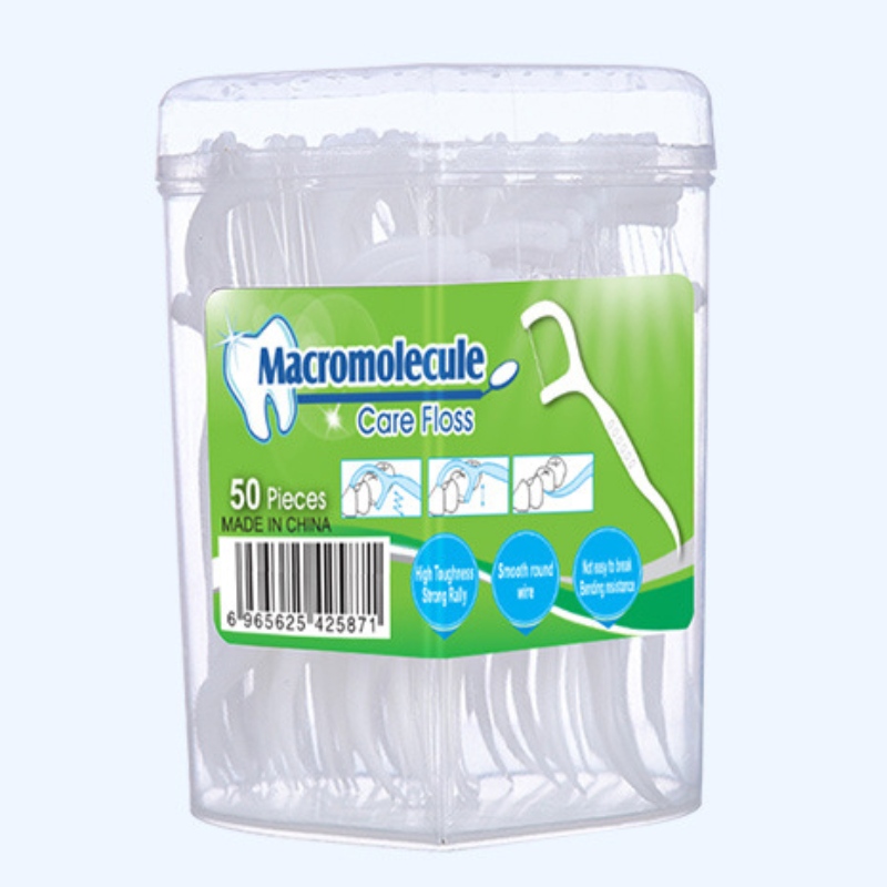 50 st Packing Heart Shaped Box OEM Engångsnaturlig grossist Billiga Dental Floss Pinnar Förpackning Dental Floss