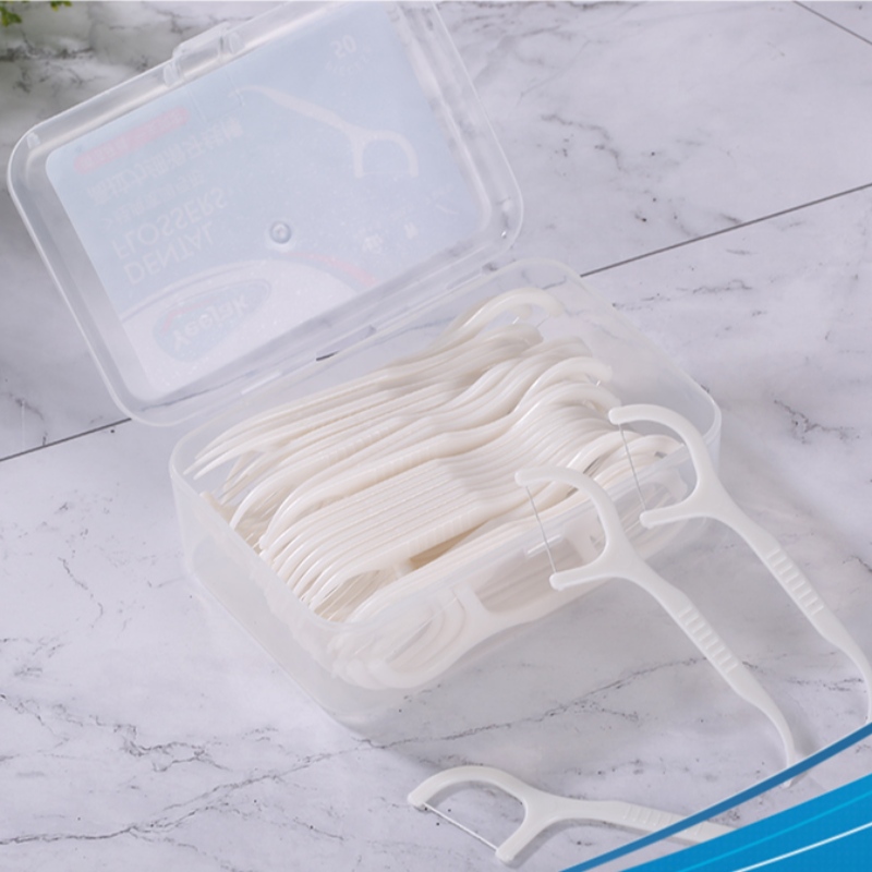 Privat etikett Bionedbrytbar tandpetare Engångs Oral Bamboo Charcoal/Weden/Vethet Straw/plastic Flosser Stick Dental Floss Pick