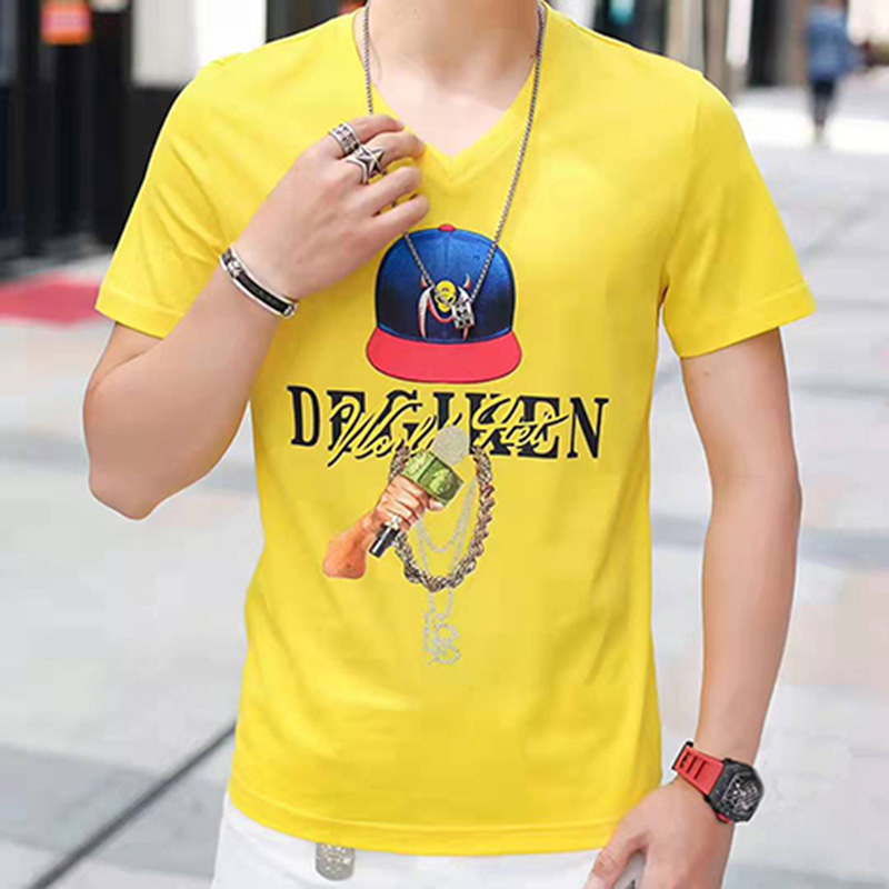 Män 's stickade t-shirt