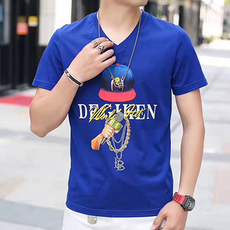 Män 's stickade t-shirt