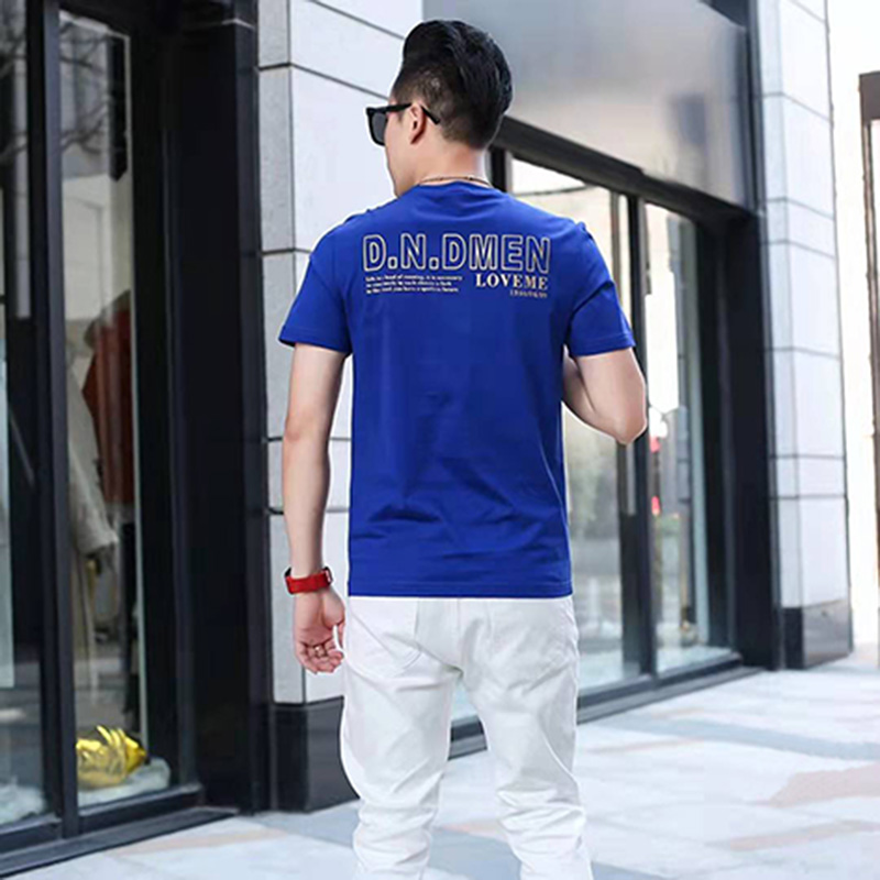 Män 's stickade t-shirt