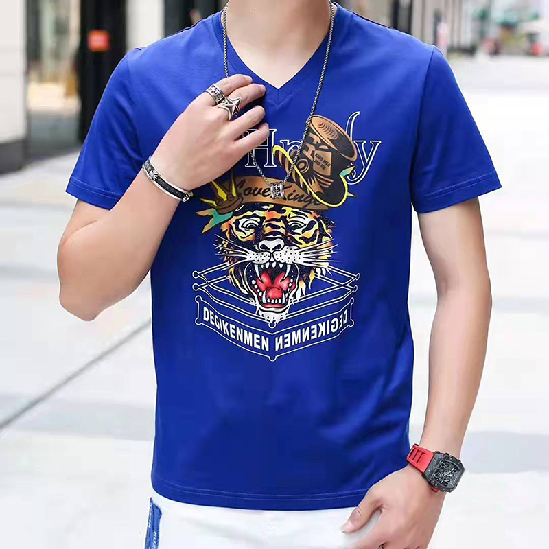 Män 's stickade t-shirt
