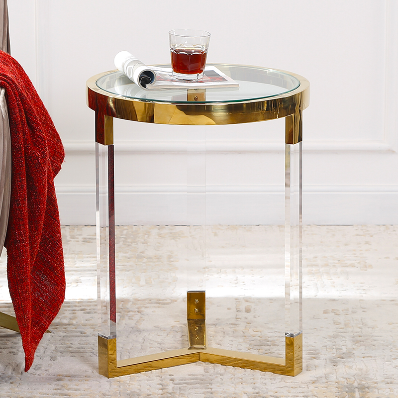 Lyx sidobordborste Brass Console Table Nordic Contemporary Corner Coffee Table