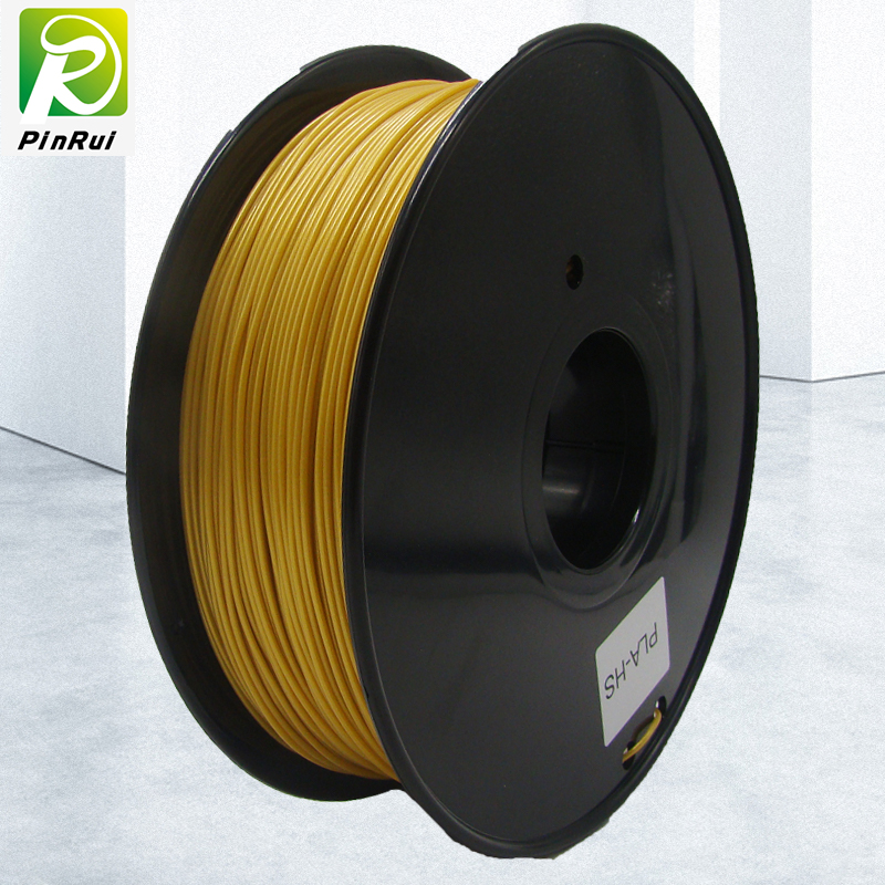 Pinrui Högkvalitativ 1kg 3D PLA Printer Filament Gul guldfärg