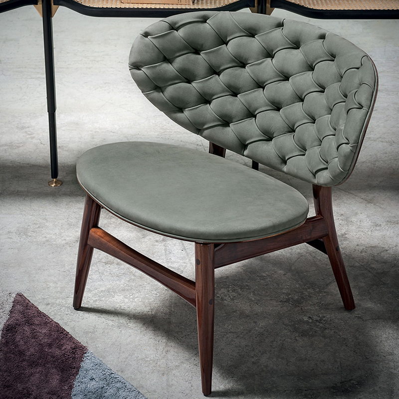 Högkvalitativ Modern Design High Back Accent Chair Luxury Äkta Läder Sofa Stol för vardagsrum