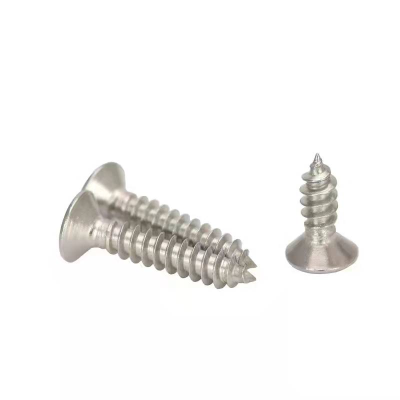 201 Rostfritt stål Räkneshuvud Självuttagande skruv Flat Head Self-Tapping Skruv Custom Cross Självtappning