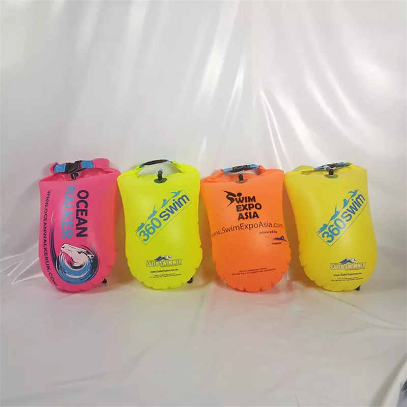 Uppblåsbar simning utomhus förvaringspåse float väska vatten boj, uppblåsbar utrustning boj