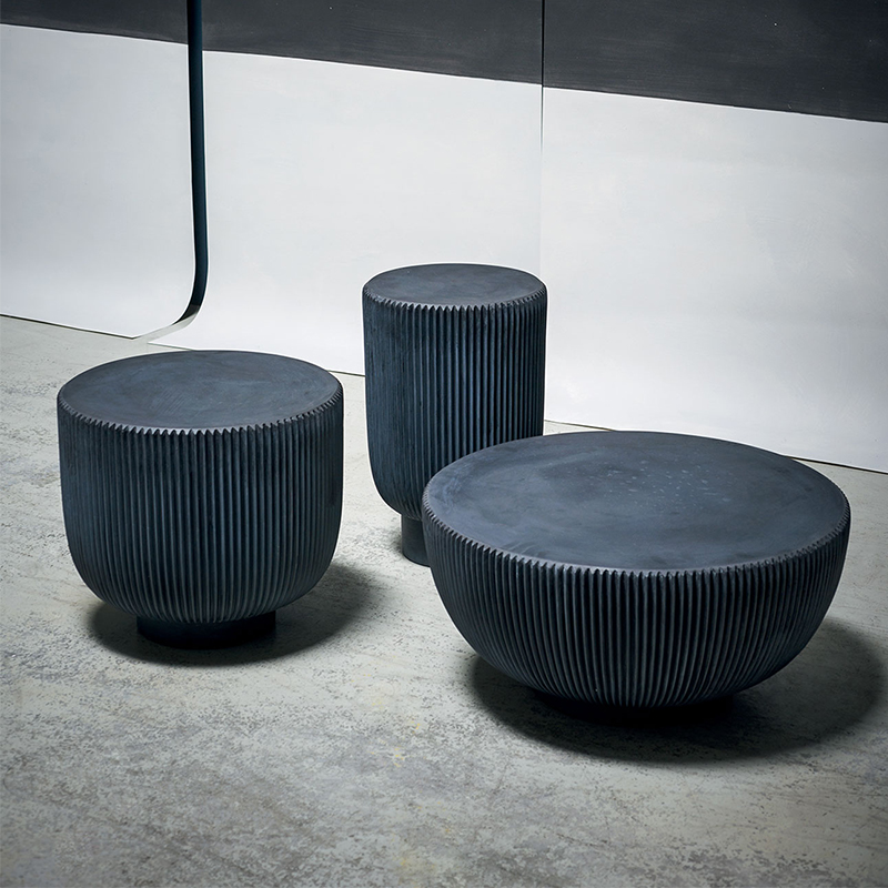Industriell utomhusflasfiberskål Shape End Table Center Rund Modernt Kaffebord Ställ Living Room Furniture