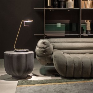 Industriell utomhusflasfiberskål Shape End Table Center Rund Modernt Kaffebord Ställ Living Room Furniture