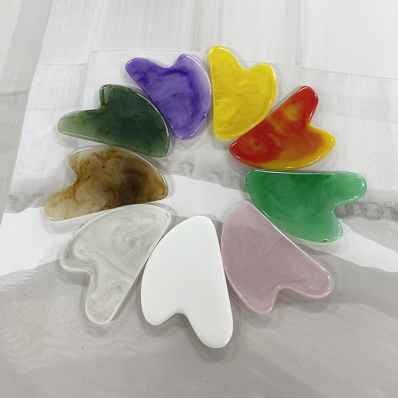 Rulla ansikte bantning massager lyft verktyg harts ansiktsmassage rullar hudmassage skönhetsvård v formad dubbel huvud gua sha kit