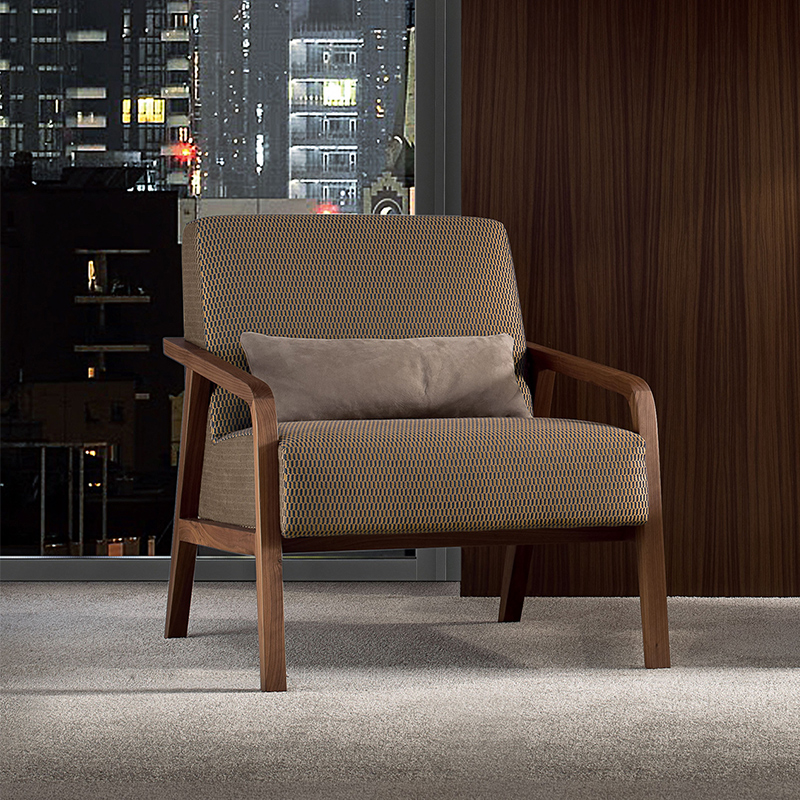 Modern möbeldesign Vardagsrum Enkelt sittplats Soffan Bentwood Leather Chaise Lounge Chair With Ottoman