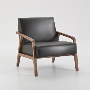 Modern möbeldesign Vardagsrum Enkelt sittplats Soffan Bentwood Leather Chaise Lounge Chair With Ottoman