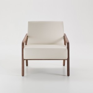 Modern möbeldesign Vardagsrum Enkelt sittplats Soffan Bentwood Leather Chaise Lounge Chair With Ottoman