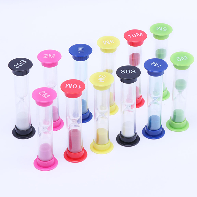 6 st plaststimer Sandglas Timglas Sandklocka Timer 30 sek/1 min/2 min/3 min/5 min/10 min
