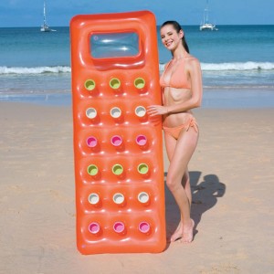 Luft soffa pvc lounge stol simma utrustning flytande 18 hål utomhus madrass