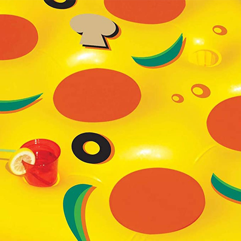 PVC uppblåsbara stora vuxna float pizza float, vatten leksak för pool, strand