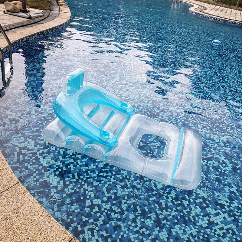 Uppblåsbara vatten soffa tillbaka, transparent flytande säng pool, skytte rekvisita fritid uppblåsbara vilstolar för fest
