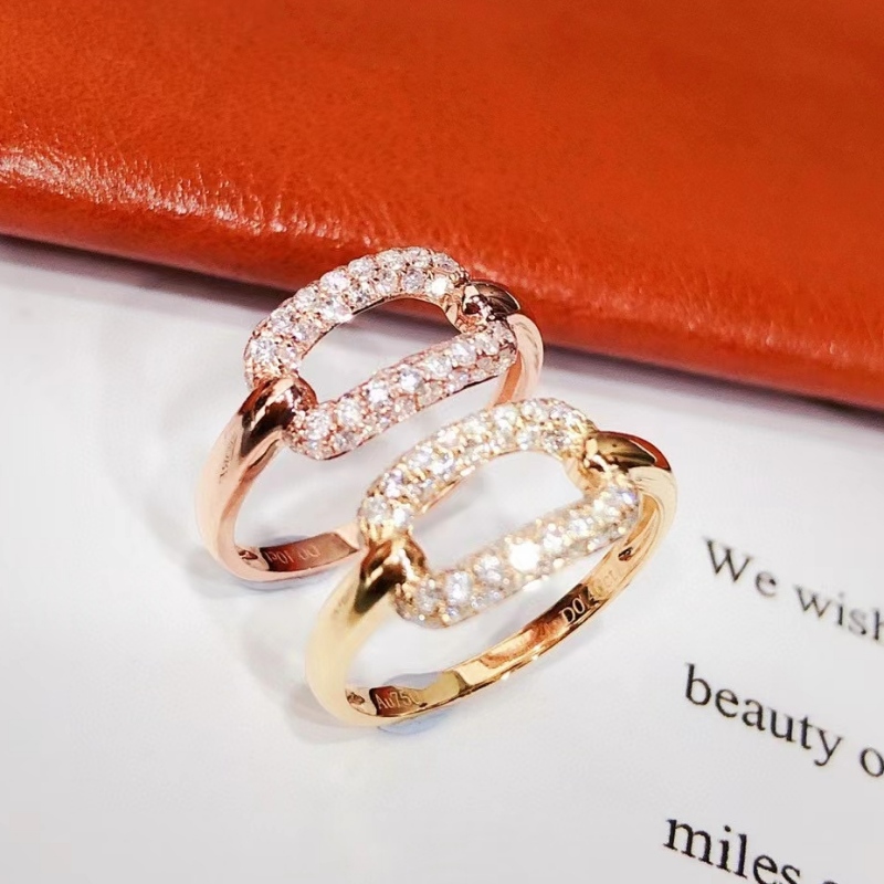 10k 14k 18k Solid Gold Ring Daglig smycken Ins Style Wedding Ring för kvinnor