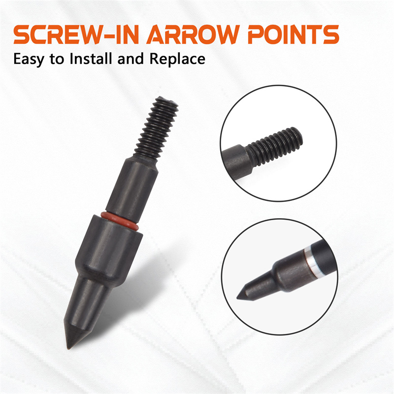 Elongarrow 159535-02 5/16 100Grain Archery Arrow Heads Screw Field Point