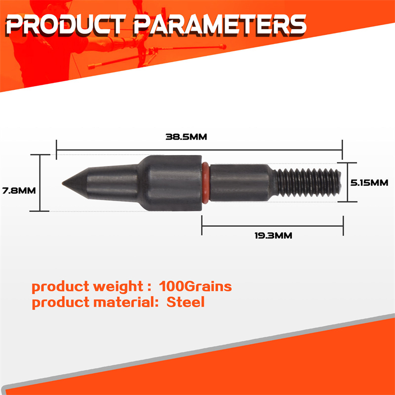 Elongarrow 159535-02 5/16 100Grain Archery Arrow Heads Screw Field Point