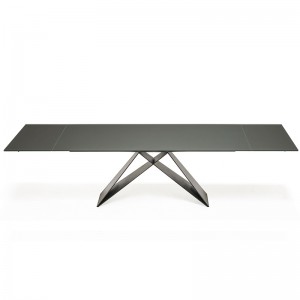 Italienska moderna mönster 8 personer keramiska sintrade sten rektangulära matbord set 6 sits