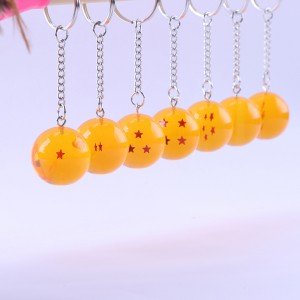 Dragon Ball Z 7 Stars Balls 2,7 cm PVC -figurer Leksaker Keychain Pendant Star Dragon Ball Z Keyring Cartoon Fans Collection Nya gåvor för barn